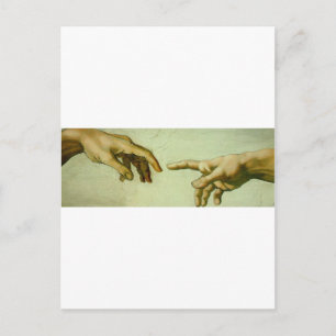 Da Vinci's schepping van Adam Briefkaart