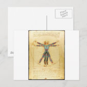 Da Vinci's Vitruviaanse man met tattoos Briefkaart (Voorkant / Achterkant)