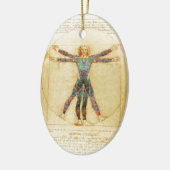 Da Vinci's Vitruviaanse man met tattoos Keramisch Ornament (Links)