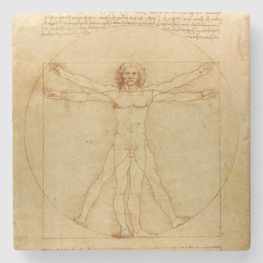 Da Vinci's Vitruviaanse Man Stenen Onderzetter (Voorkant)