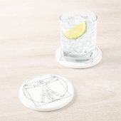 Da Vinci's Vitruviaanse Man Zandsteen Onderzetter (Zijkant)