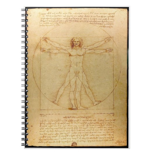 Da Vinci's Vitruvian Man Notebook Notitieboek (Voorkant)