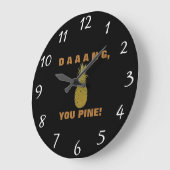 Daaang You Pine Wall Clock Grote Klok (Hoek)