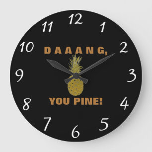 Daaang You Pine Wall Clock Grote Klok