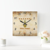 Daaang You Pine Wall Clock Vierkante Klok (Huis)