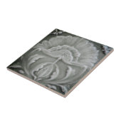 Daadwerkelijke witte afbeelding bloem, bijtend,  tegeltje (Zijkant)