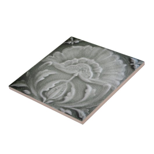 Daadwerkelijke witte afbeelding bloem, bijtend, tegeltje (Zijkant)