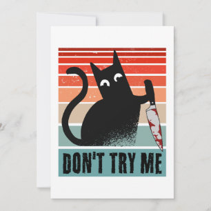 Daag me niet uit, Moody Cat met mes Kaart