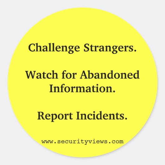 Daag vreemden uit. ronde sticker (Voorkant)