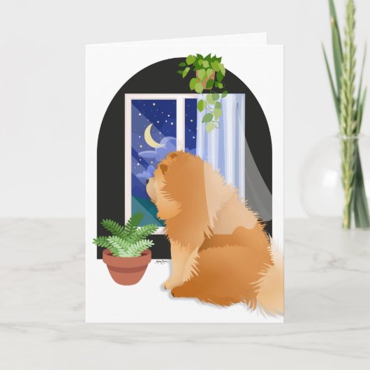 DAAR BUITEN ERGENS Chow kunstkaarten Kaart (Voorkant)