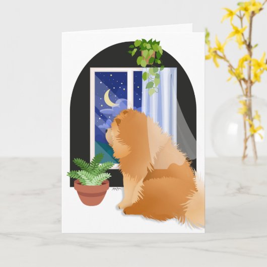 DAAR BUITEN ERGENS  Chow kunstkaarten Kaart (Gele Bloem)