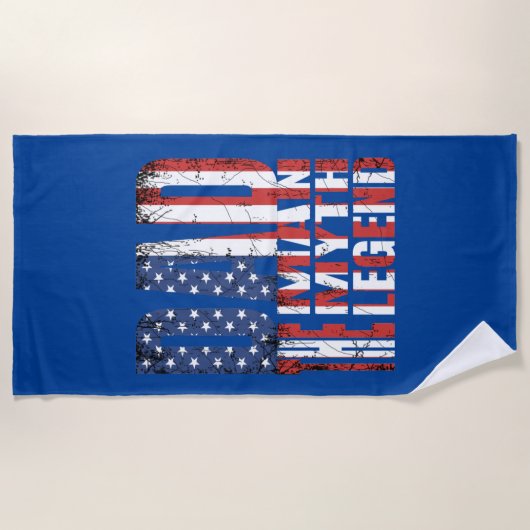DAAR DE MAN DE MYTH DE LEGEND AMERIKAANSE VLAG GIF STRANDLAKEN (Voorkant)