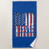 DAAR DE MAN DE MYTH DE LEGEND AMERIKAANSE VLAG GIF STRANDLAKEN (Voorkant)