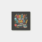 Daar gaan we weer, ik bedoel welkom terug op schoo post-it® notes (Voorkant)