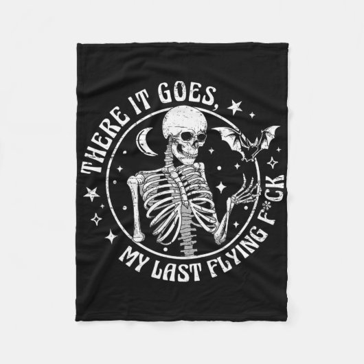Daar gaat het mijn laatste vliegende Halloween ske Fleece Deken (Voorkant)