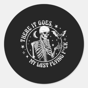 Daar gaat het mijn laatste vliegende Halloween ske Ronde Sticker