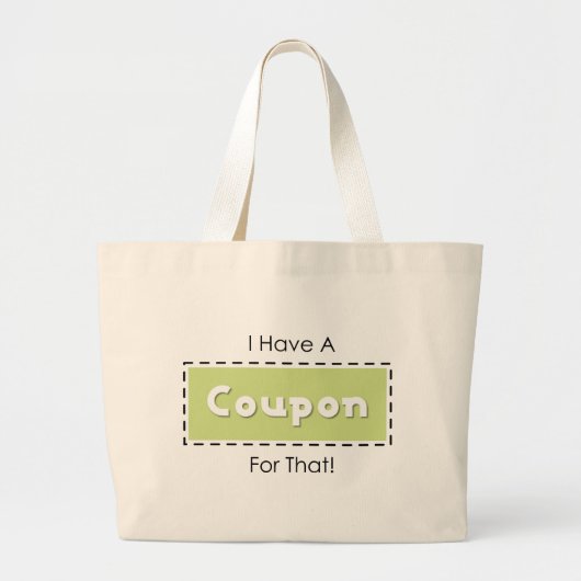 Daar heb ik een coupon voor! grote tote bag (Voorkant)