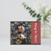 Daar het hangen in! Het Briefkaart van Kerstmis (Staand voorkant)