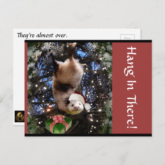 Daar het hangen in! Het Briefkaart van Kerstmis (Voorkant / Achterkant)