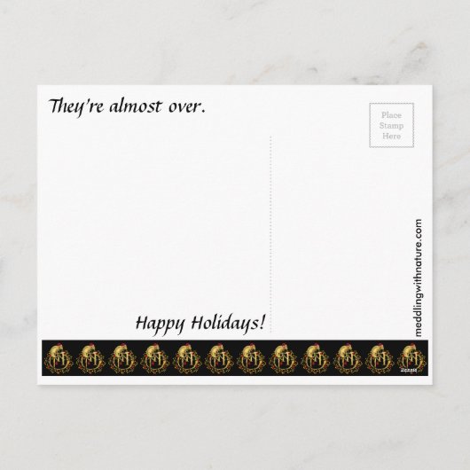 Daar het hangen in! Het Briefkaart van Kerstmis (Achterkant)