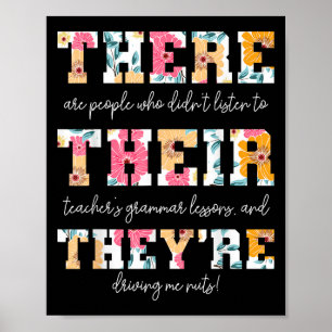 Daar hun theorie Engels Grammar leraar grappenmaak Poster