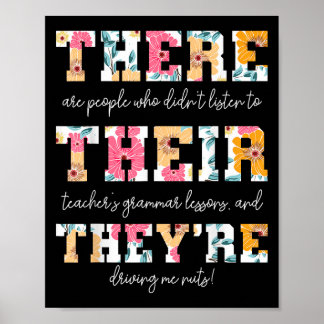 Daar hun theorie Engels Grammar leraar grappenmaak Poster