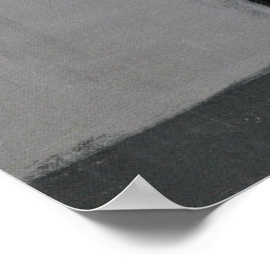 "Daar is het" grijze en bruine Abstracte kunst Poster (Hoek)