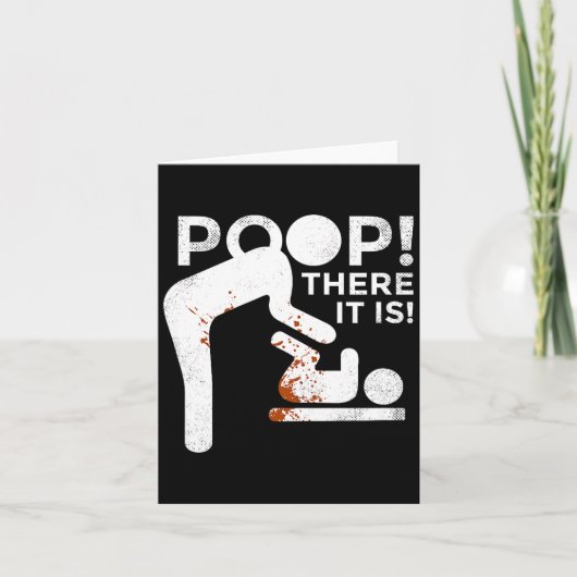 Daar is het, mama papa baby luier verschonen grapp kaart (Voorkant)