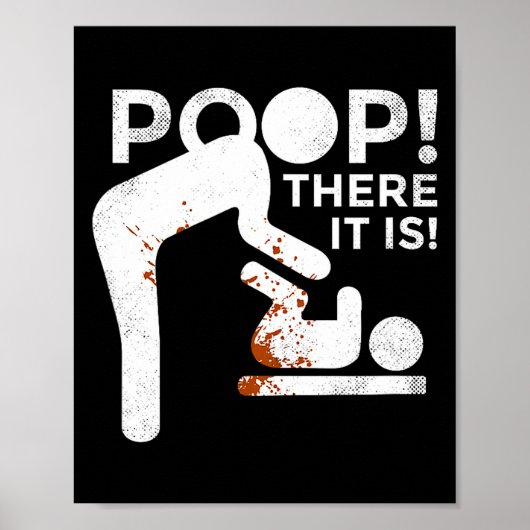 Daar is het, mama papa baby luier verschonen grapp poster (Voorkant)