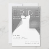 Daar komt de BRUID Silver & White Chic Bruiloftsbo Kaart (Voorkant)