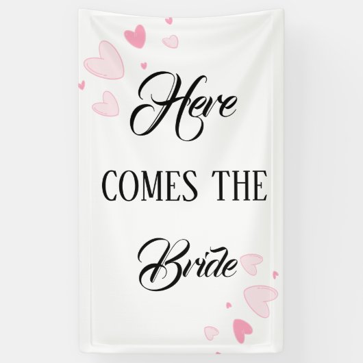 Daar komt de bruid spandoek (Verticaal)