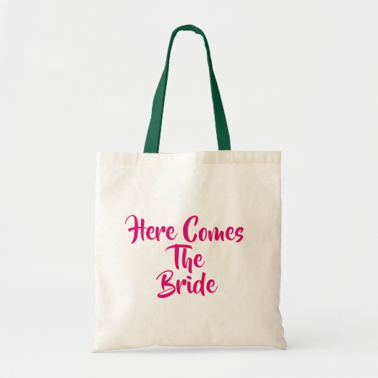 Daar komt de bruid tote bag (Voorkant)