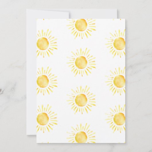 Daar komt de zoon! uitnodiging tot baby shower (Achterkant)