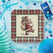 Daar komt Kerstman  Papieren Bordje (Feest)
