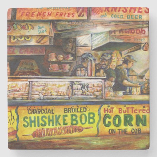 Daar kun je niet mee concurreren stenen onderzetter (Voorkant)