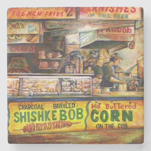 Daar kun je niet mee concurreren stenen onderzetter (Voorkant)