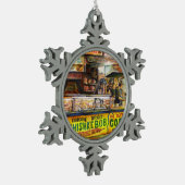 Daar kun je niet mee concurreren tin sneeuwvlok ornament (Links)