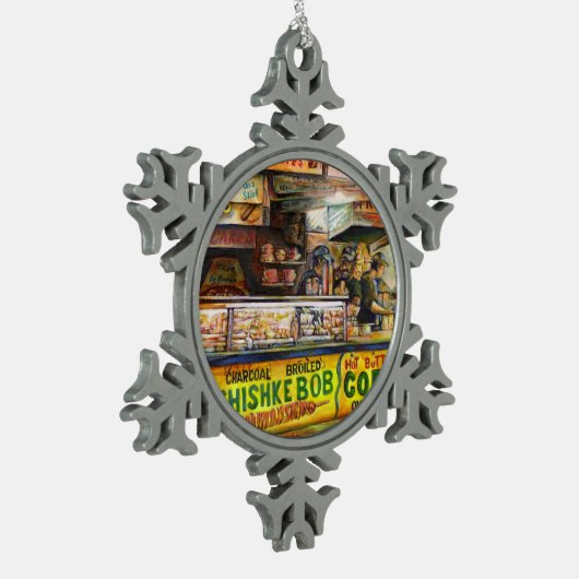 Daar kun je niet mee concurreren tin sneeuwvlok ornament (Links)