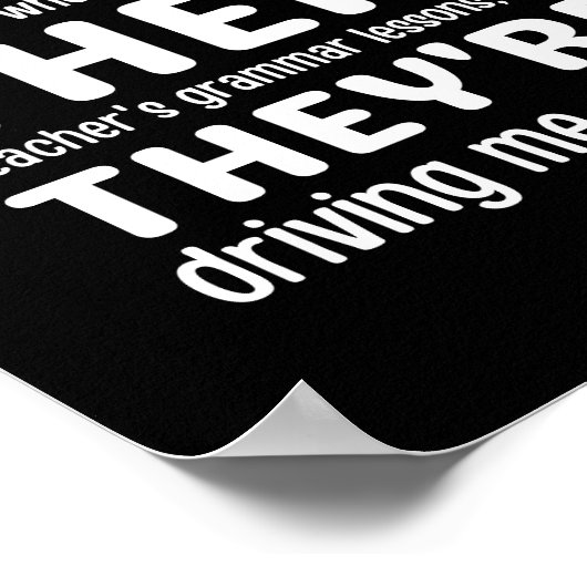 Daar zijn ze Engelse Grammer Funny Teacher Poster (Hoek)