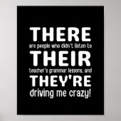 Daar zijn ze Engelse Grammer Funny Teacher Poster (Voorkant)