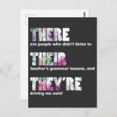 Daar zijn ze geen shirt Engelstalige Grammar Funny Briefkaart (Voorkant / Achterkant)