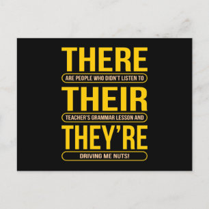 Daar zijn ze leraar Engels Briefkaart