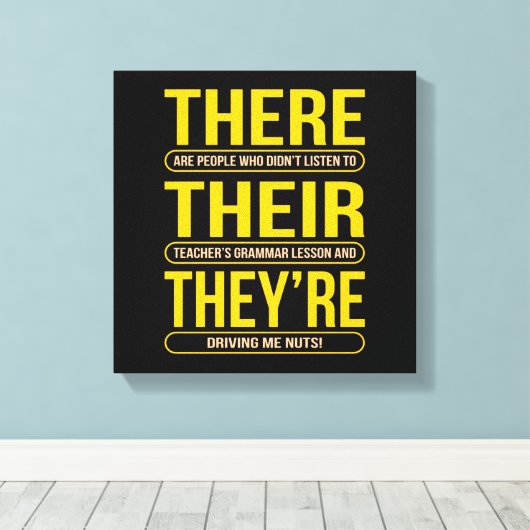 Daar zijn ze leraar Engels Canvas Afdruk (Insitu (Houten vloer))