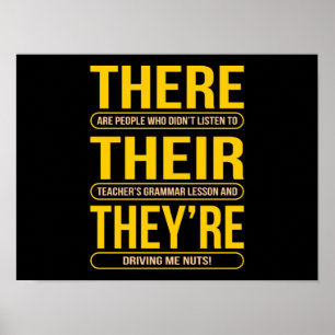 Daar zijn ze leraar Engels Poster