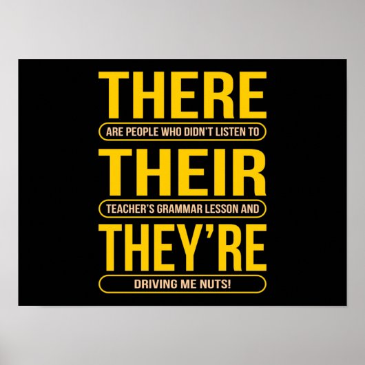 Daar zijn ze leraar Engels Poster (Voorkant)