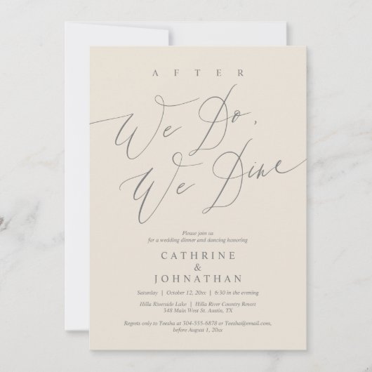 Daarna gaan we eten, een bruiloft en dansen kaart (Voorkant)