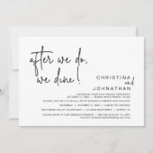 Daarna gaan we eten, een romantisch huwelijksdiner kaart (Voorkant)