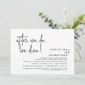 Daarna gaan we eten, een romantisch huwelijksdiner kaart (Staand voorkant)