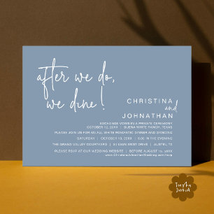 Daarna gaan we eten, een romantisch huwelijksdiner kaart