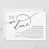 Daarna gaan we eten, een romantisch huwelijksdiner kaart (Voorkant)